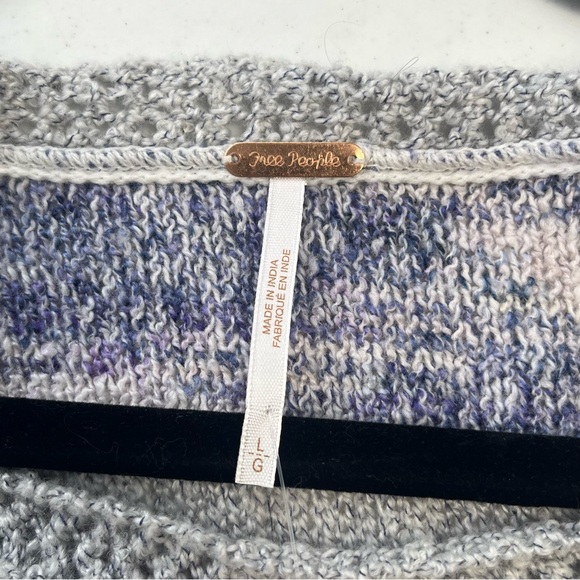 $168 Free People Large Saturn Poncho Top Sweater Crop Knit Crcheted - Picture 4 of 4